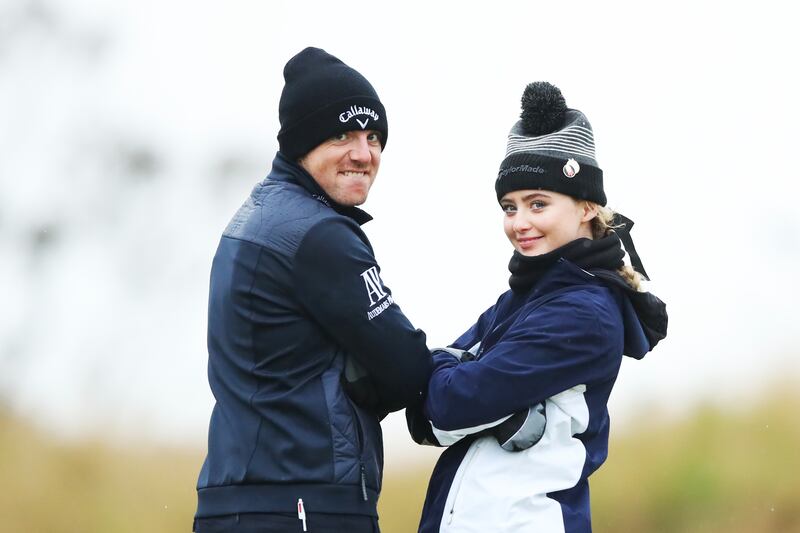 Matt Wallace with playing partner and actor Kathryn Newton. Getty