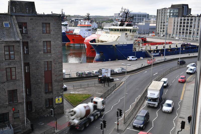 Oil support vessels fill Aberdeen Harbour in 2016. Getty Images