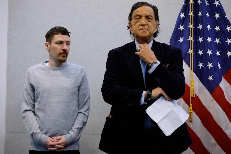 The late Bill Richardson helped negotiate Taylor Dudley's release from a prison in Kaliningrad, Russia, in January. AFP
