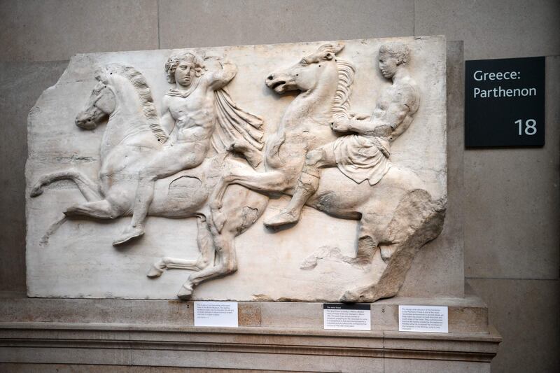 The Parthenon Marbles, also known as the Elgin Marbles, at the British Museum in London. AFP