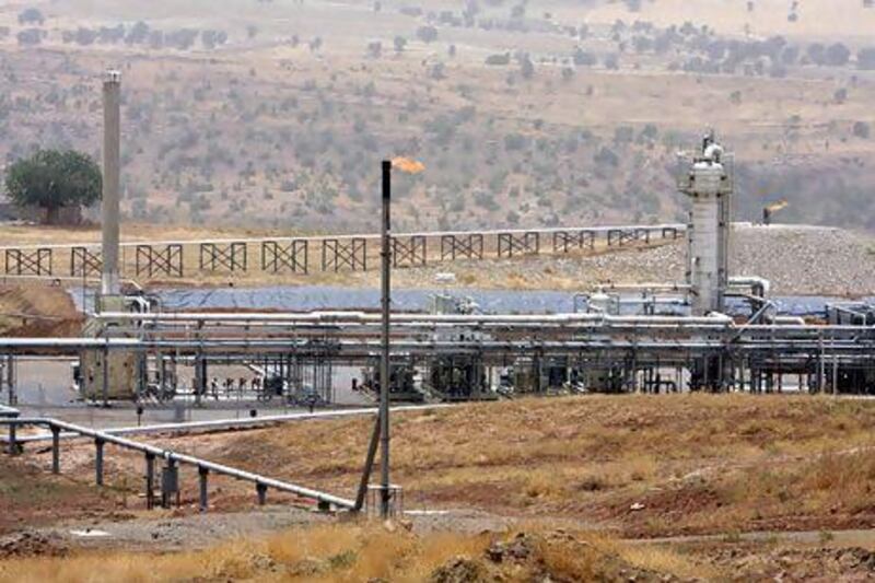 The Tawke oil field near Dahuk. Production at Tawke's Cretaceous reservoir reached 100,000 bpd last month. Azad Lashkari / Reuters