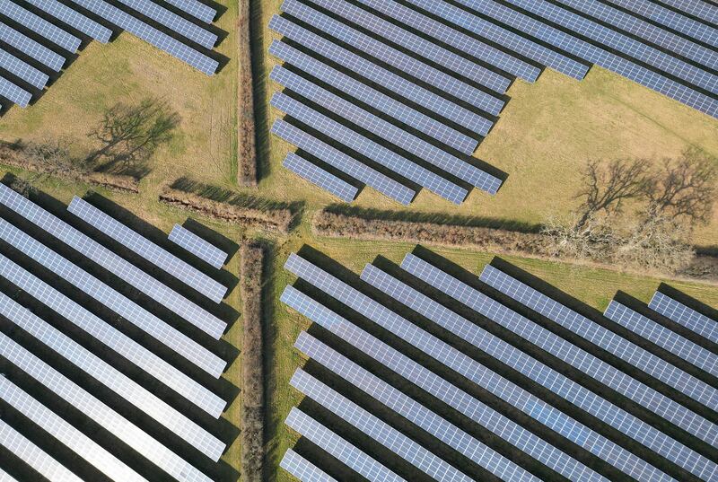A solar farm near Melksham in south-west Britain. Reuters