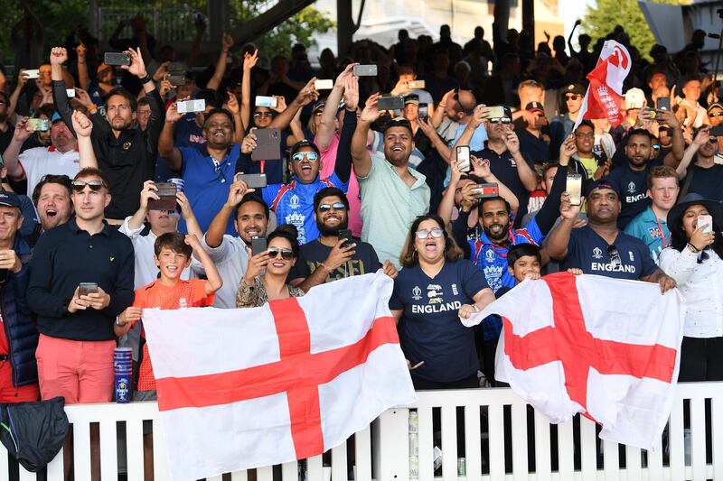 England fans during the World Cup final. Getty