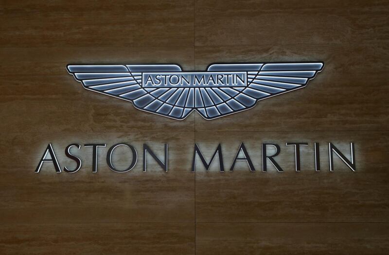 FILE PHOTO: An Aston Martin logo is pictured during the 88th Geneva International Motor Show in Geneva, Switzerland, March 6, 2018. REUTERS/Denis Balibouse/File Photo