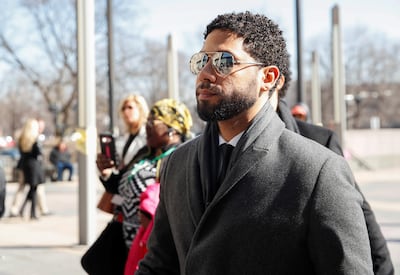 Actor Jussie Smollett arrives to attend a hearing on whether cameras will be allowed in future proceedings of his trial on felony charges, at the Leighton Criminal Court Building in Chicago, Illinois, U.S., March 12, 2019. REUTERS/Kamil Krzaczynski