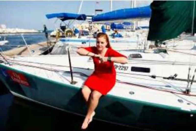 Teagan Rowlands, 24, from the UK poses for a portrait, at the Dubai Offshore Sailing Club, in Dubai, UAE. Teagan has been living in the UAE for 18 years.
Ana Bianca Marin for The National  *** Local Caption ***  marin_005.JPG