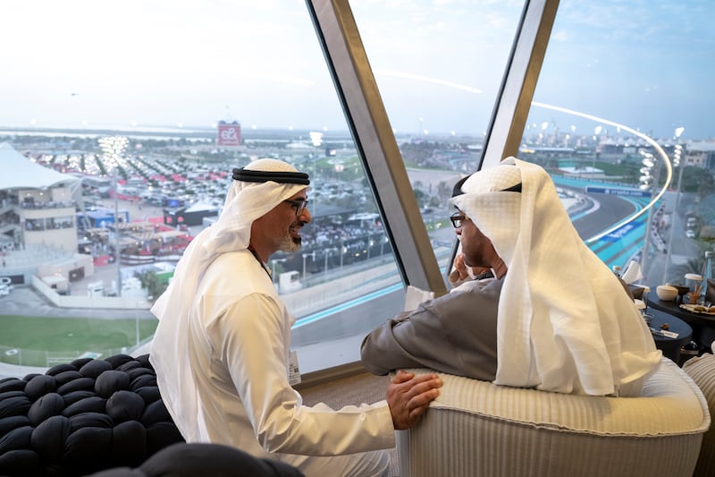 President Sheikh Mohamed with Sheikh Khaled bin Mohamed. Photo: Mohamed Al Hammadi / UAE Presidential Court
