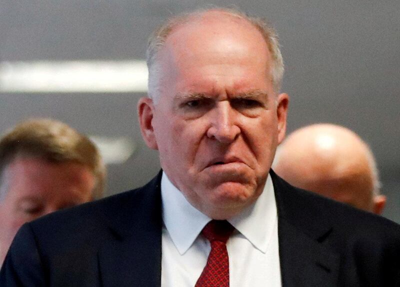 FILE PHOTO: Former CIA Director John Brennan arrives for a Senate Intelligence Committee hearing evaluating the intelligence community assessment on "Russian Activities and Intentions in Recent US Elections" on Capitol Hill in Washington, U.S., May 16, 2018. REUTERS/Leah Millis/File Photo