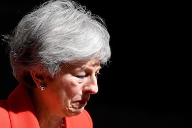 British Prime Minister Theresa May reacts as she delivers a statement in London, on May 24, 2019. REUTERS/Toby Melville