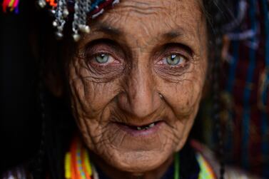 Portrait of Bibi Kai Kalash, a hotel owner from the Kalash Valley in Pakistan. Photojournalist Mobeen Ansari has photographed her often and says she has considered him an "adopted grandson". Mobeen Ansari 