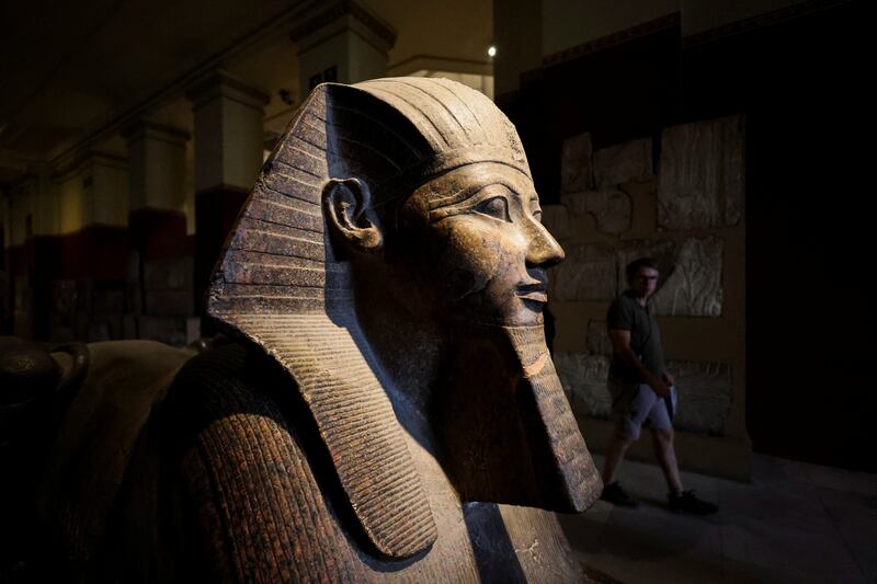 An imposing pharaonic artefact inside the Egyptian Museum in Cairo. Reuters