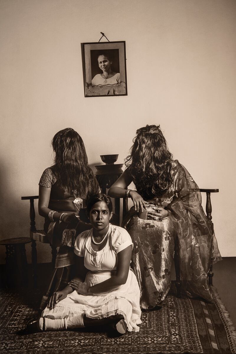 I Let My Hair Loose: Protest Series by I Anoli Perera. Collaborating Artist: Shirmal Silva; Photography: Dilki Perera. Sri Lanka (2010-2011). Archival pigment print. Photo: Museum of Art & Photography
