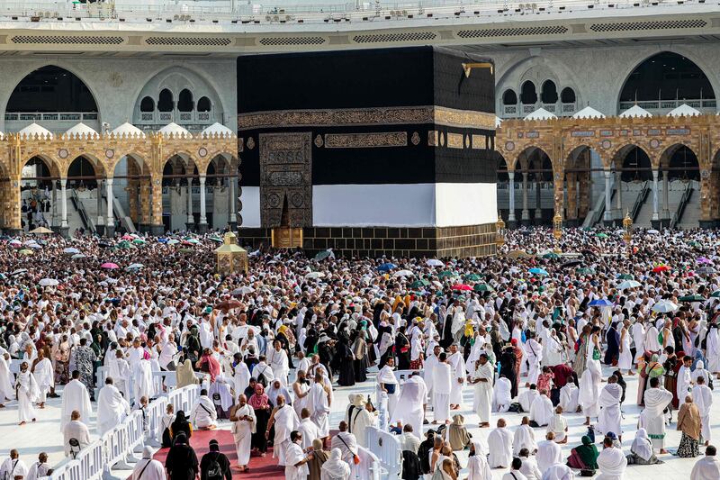Worshippers gather around the Kaaba, Islam's holiest shrine, at the Grand Mosque in Makkah. AFP