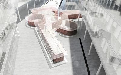 Renderings of the Abwab pavilion. Courtesy of Architecture + Other Things