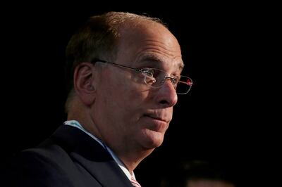 Larry Fink, chief executive of BlackRock, at the Bloomberg Global Business forum in New York. Reuters