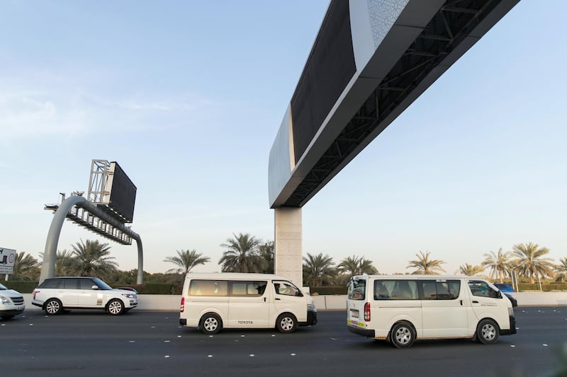 ABU DHABI, UNITED ARAB EMIRATES - Feb 13, 2018.

New toll gates installed on the E10 road in Abu Dhabi.

(Photo: Reem Mohammed/ The National)

Reporter: Section: NA