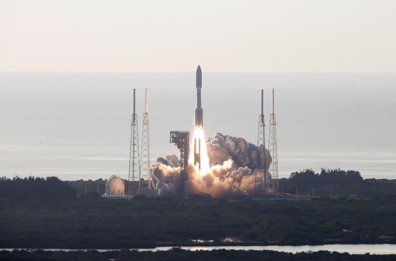 A United Launch Alliance Atlas V rocket carrying Nasa's Mars 2020 Perseverance Rover vehicle takes off from Cape Canaveral Space Force Station in Cape Canaveral, Florida. Reuters