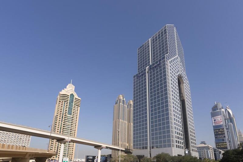 The south side view of Dusit Thani hotel on Sheikh Zayed road. Clint McLean for The National