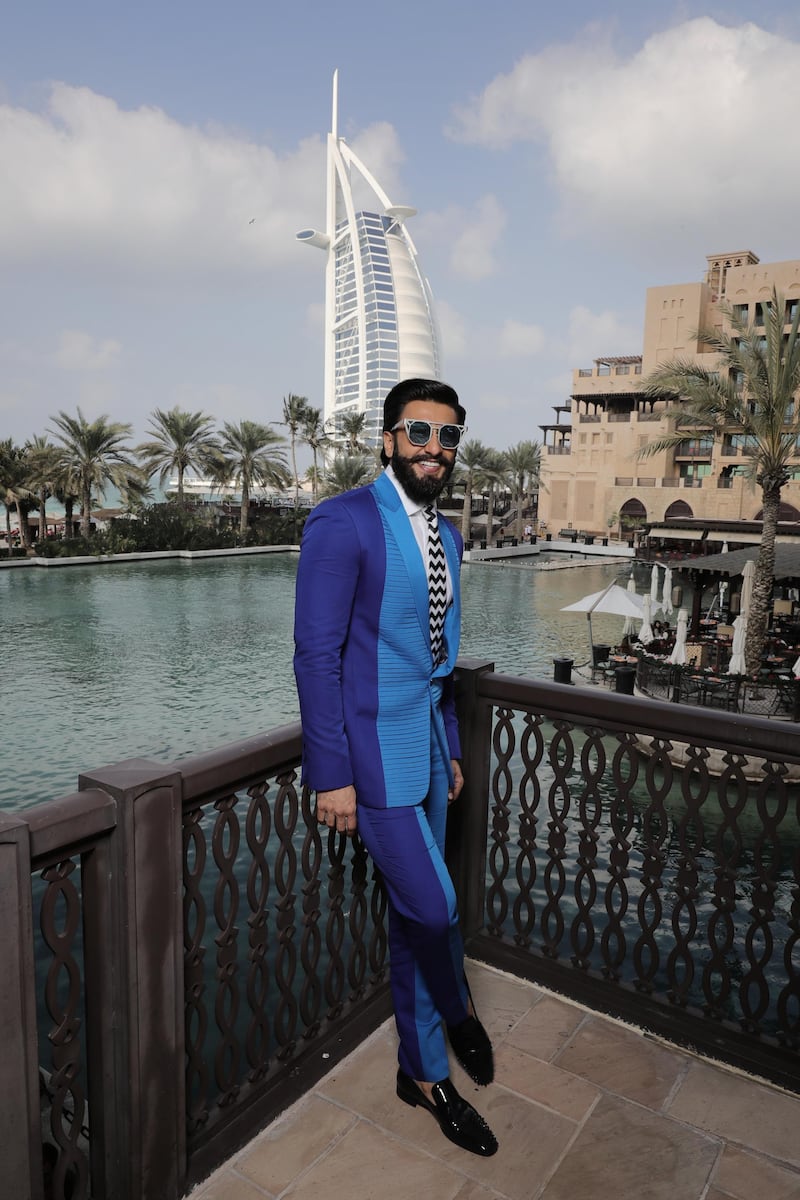 DUBAI, UNITED ARAB EMIRATES - DECEMBER 08:  Ranveer Singh poses at a portrait session during day two of the 13th annual Dubai International Film Festival held at the Madinat Jumeriah Complex on December 8, 2016 in Dubai, United Arab Emirates.  (Photo by Neilson Barnard/Getty Images for DIFF)