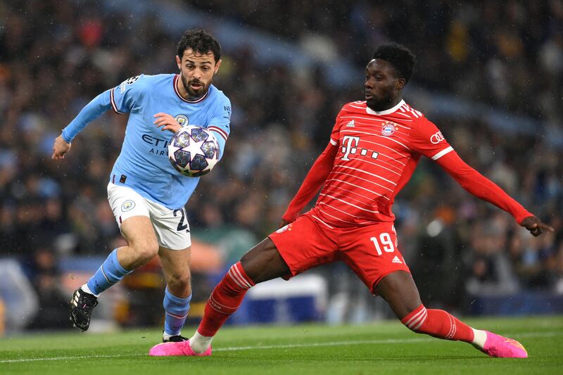 Alphonso Davies - 6. Snatched at a shot when he was given space at the edge of Manchester City's penalty area in the early exchanges. Played a superb pass to put Sane through on goal just after the break. Getty 