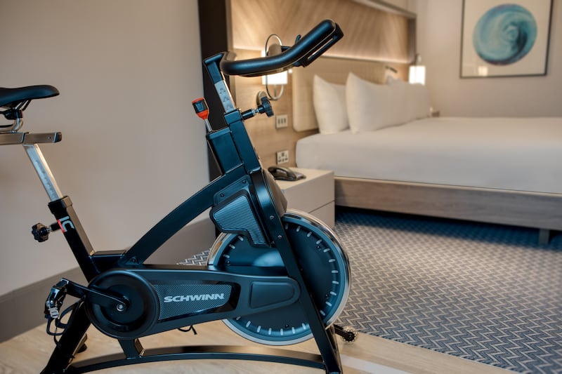 It's the first Hilton hotel in the UK to offer Five Feet to Fitness rooms