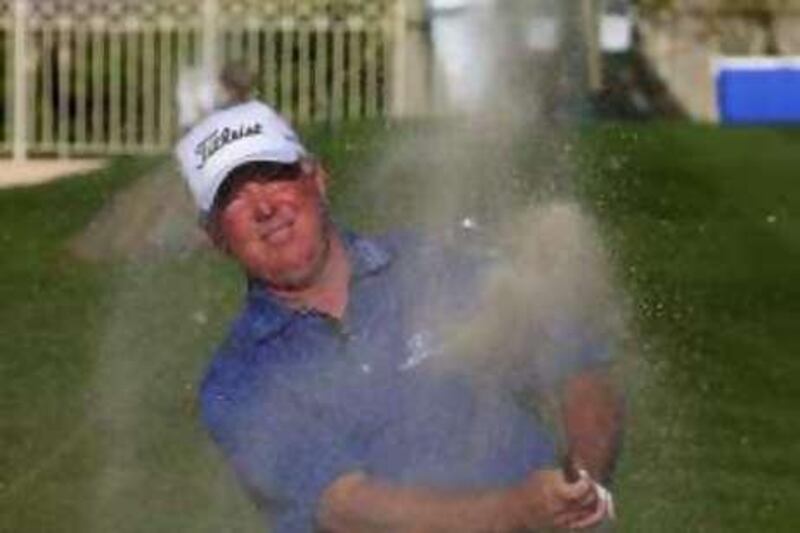 Mark O'Meara of U.S in action in hole no.10 during the Dubai Desert Classic Charity match at Emirates Golf Club in Dubai, United Arab Emirates, Tuesday, January 29,2008. { Photo by Paulo Vecina }