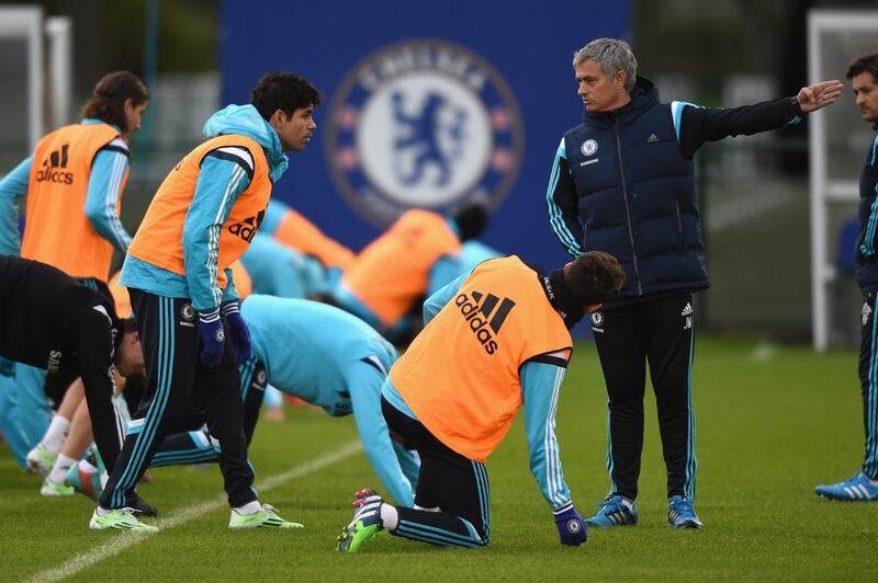 Jose Mourinho will have Diego Costa, second from left, available at St James’ Park. Darren Walsh / AP Photo