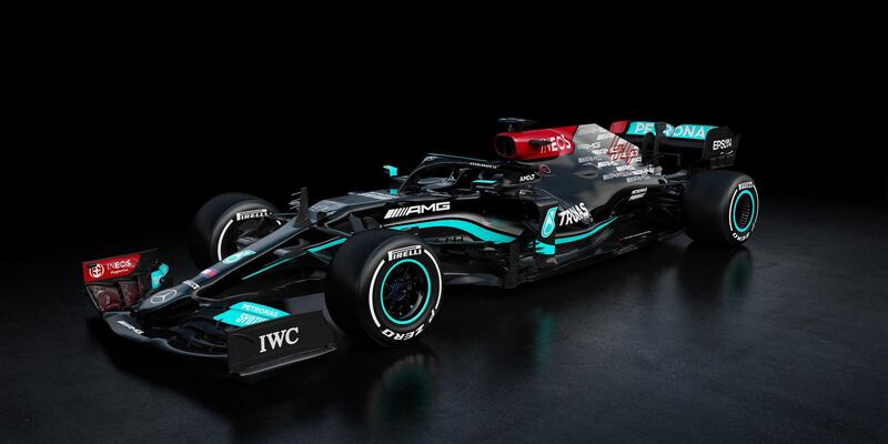 An illustration of the Mercedes W12. AFP