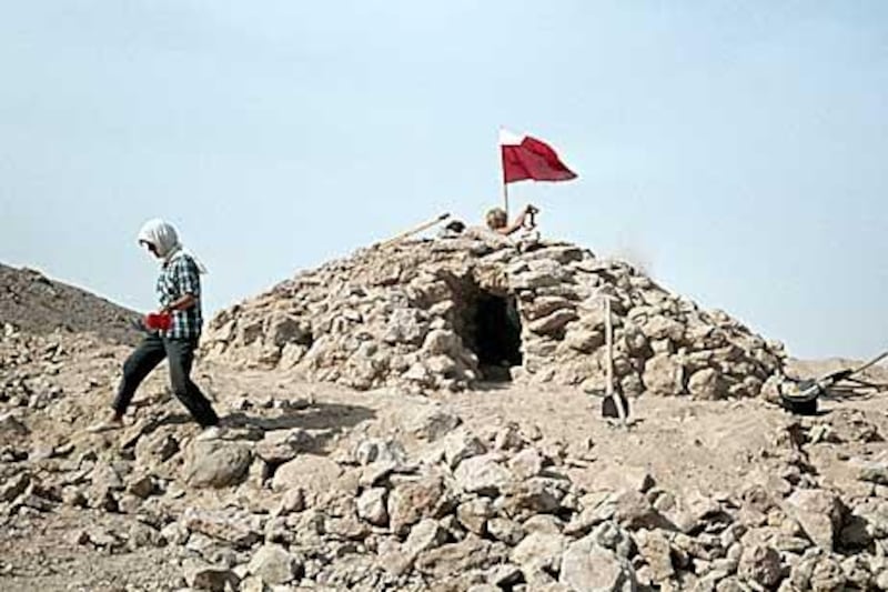 Beginning in 1959, Sheikh Zayed drove Danish teams from Moesgård Museum to sites where he knew ancient remains were buried. This tomb in Al Ain dates back to the Early Bronze Age.