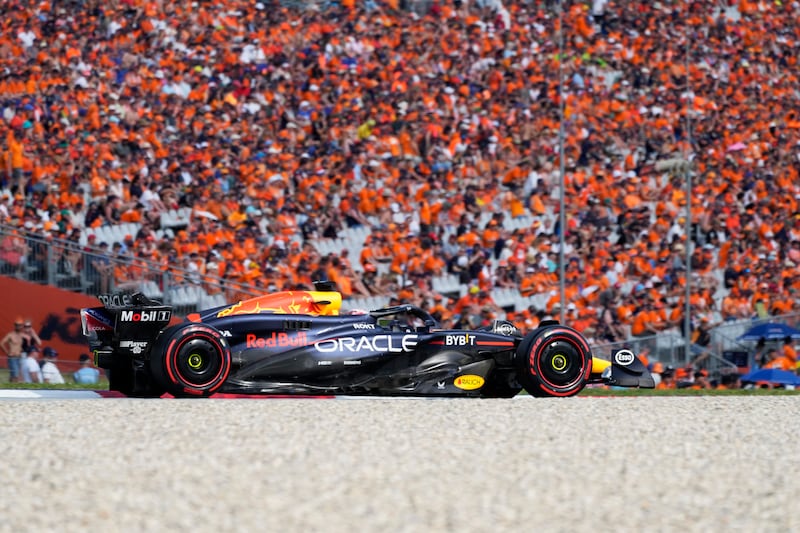 Red Bull driver Max Verstappen of the Netherlands was backed by 40,000 Dutch supporters in the stands. AP