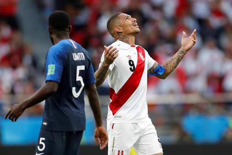 Peru's Paolo Guerrero reacts. Darren Staples / Reuters