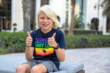 Maximillian Hoehn, 10, raised Dh11,000 to help patients suffering from cleft lips and palates. Victor Besa / The National 