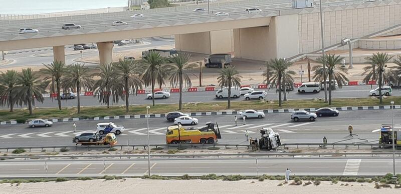 The accident close to twofour54 in Abu Dhabi. The National