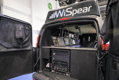 Abu Dhabi, U.A.E., February 18, 2019. INTERNATIONAL DEFENCE EXHIBITION AND CONFERENCE  2019 (IDEX) Day 2-- Speerhead 360 Long -Range Mobile Intelligence Platform.
Victor Besa/The National