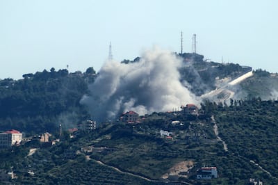 Smoke billows during an Israeli strike on southern Lebanon. AFP
