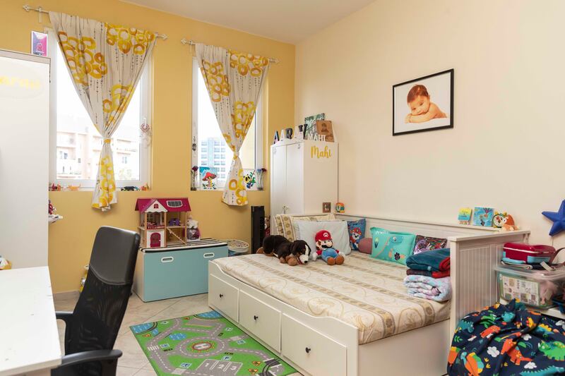One of the children's bedrooms. There are other families with children on the same floor of the block