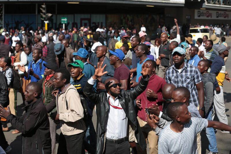 Protestors take part in the Peace March. EPA