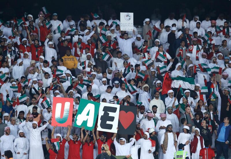 Fans of United Arab Emirates cheer their team. AP Photo