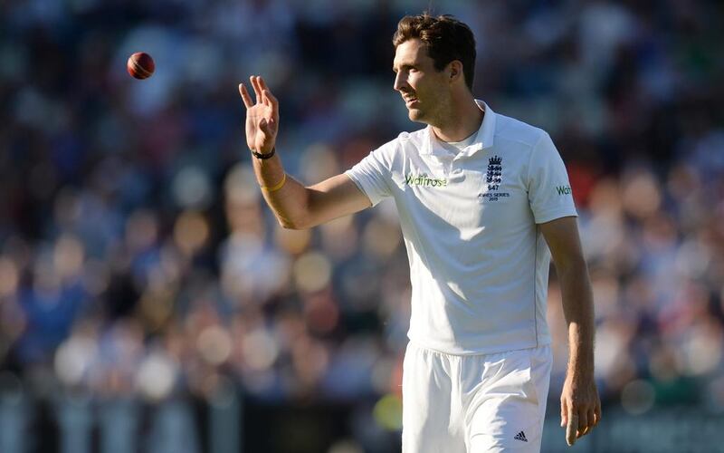 Steven Finn, who claimed five wickets on his return to the team, in action. Philip Brown / Reuters