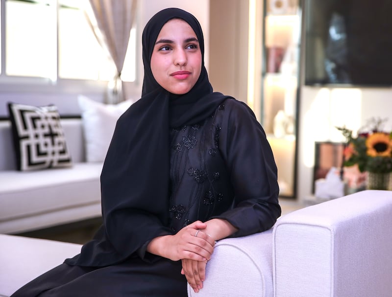 Emirati teenager Fatima Al Jneibi says she is thrilled to be part of a select group of UAE pupils chosen for an advance maths and science course taught in Abu Dhabi by top professors from India’s Indian Institute of Technology this summer. Victor Besa / The National 