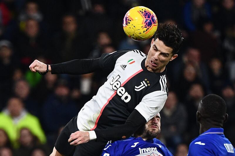 Ronaldo's header continued his great scoring streak for Juventus.  AFP