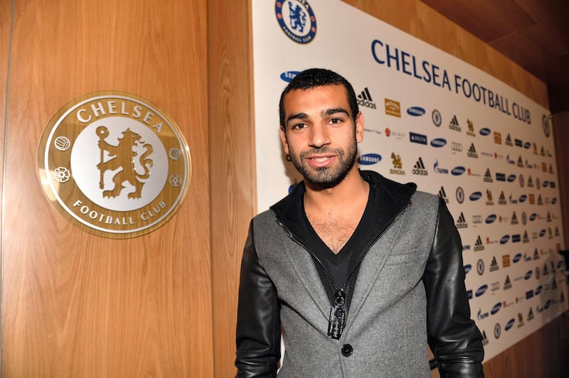 Chelsea's new signing Mohamed Salah at the Cobham Training Ground on 31st January 2014 in Cobham, England.  (Photo by Darren Walsh/Chelsea FC via Getty Images)