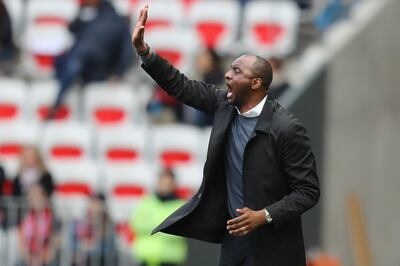 Nice's French head coach Patrick Vieira reacts during the French L1 football match between Nice (OGCN) and Strasbourg (RCSA) on March 3, 2019, at the Allianz Riviera stadium in Nice, southeastern France. / AFP / VALERY HACHE
