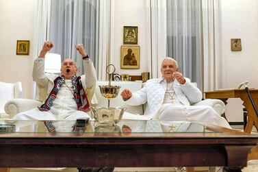 Anthony Hopkins and Jonathan Pryce in ‘The Two Popes’ IMDb