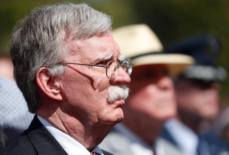 epa07630224 US national security advisor John Bolton attending the French - USA Commemoration marking the 75th anniversary of the Allied landings on D-Day at the Normandy American Cemetery and Memorial in Colleville-sur-Mer, France, 06 June 2019. World leaders are attending memorial events in Normandy, France to mark the 75th anniversary of the D-Day landings, which marked the beginning of the end of World War II in Europe.  EPA/IAN LANGSDON/POOL / POOL