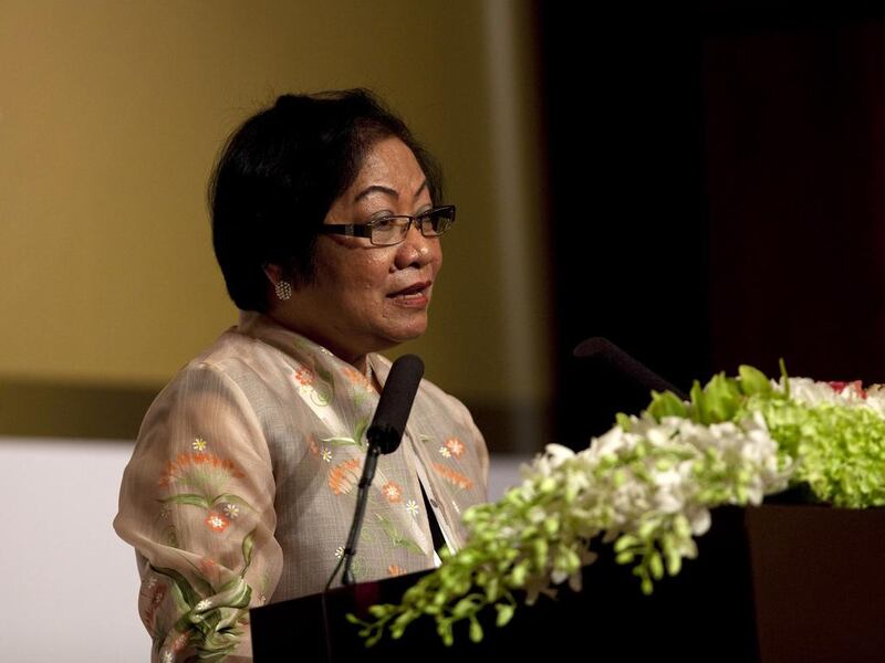 Rosalinda Baldoz, the Philippine labour secretary, has ordered a halt in processing contracts for domestic workers in the UAE. Christopher Pike / The National