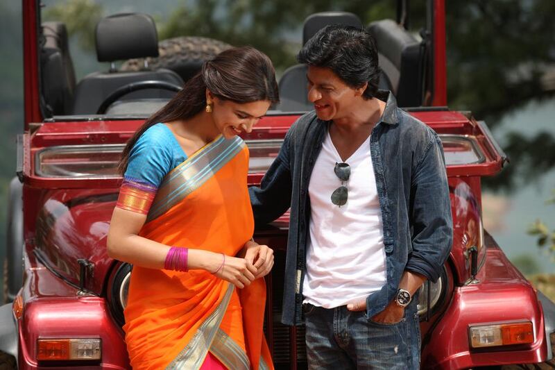 Deepika Padukone and Shah Rukh Khan in Chennai Express. Courtesy Red Chillies Entertainment