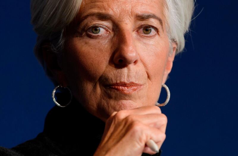 (FILES) In this file photo taken on January 20, 2016 International Monetary Fund (IMF) Managing Director Christine Lagarde looks on during a session at the World Economic Forum (WEF) annual meeting in Davos. IMF chief Christine Lagarde may be the first woman to be nominated head of the European Central Bank to replace Mario Draghi. / AFP / FABRICE COFFRINI
