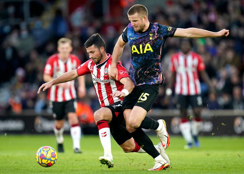 Eric Dier, 6 - The offside flag went up for what felt like the 100th time as he attacked a Son corner. Survived a penalty shout when Stuart Armstrong drilled the ball into his body, but the England man had kept his arm tight to his side. AP