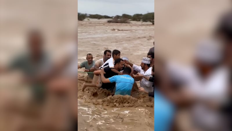 People are rescued from a deluge in Oman, where at least 14 people were killed as a result of recent flash floods. Instagram